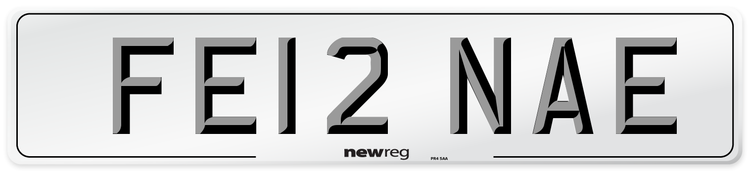 FE12 NAE Number Plate from New Reg